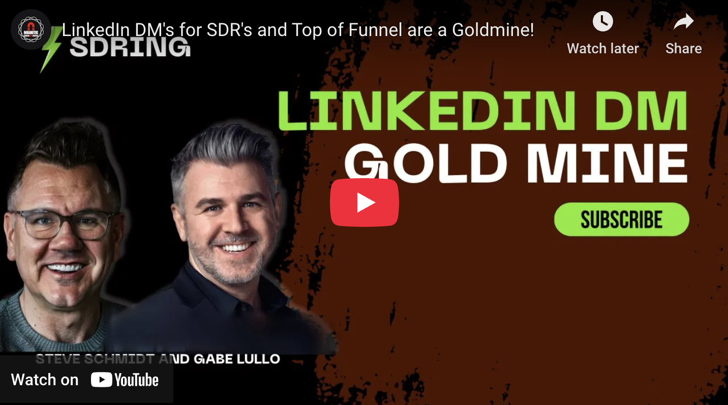 LinkedIn DM’s for SDR’s and Top of Funnel are a Goldmine!